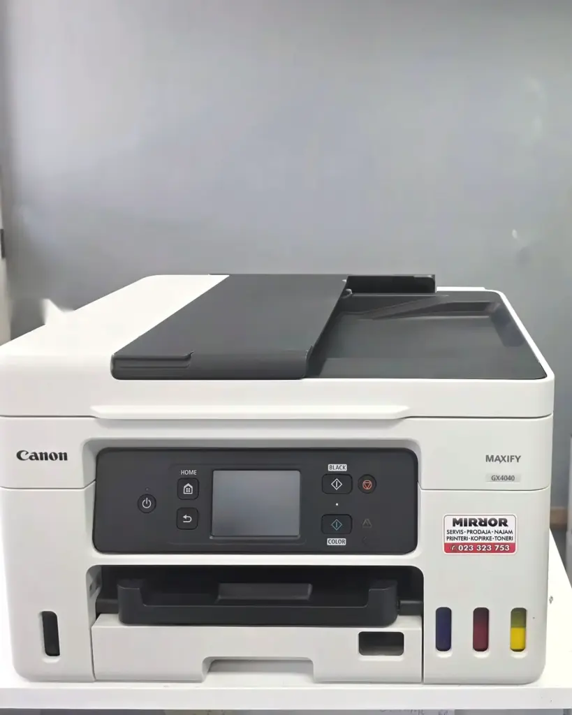 Canon MAXIFY GX4040 multifunkcijski uređaj s MIRROR naljepnicom, pripremljen za korisnika u Zadru